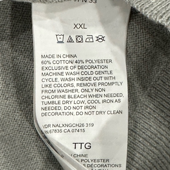 Mens NAUTICA XXL Quarter 1/4 Zip Sweatshirt Sweater Gray Long Sleeve Fleece NWOT - Picture 9 of 9